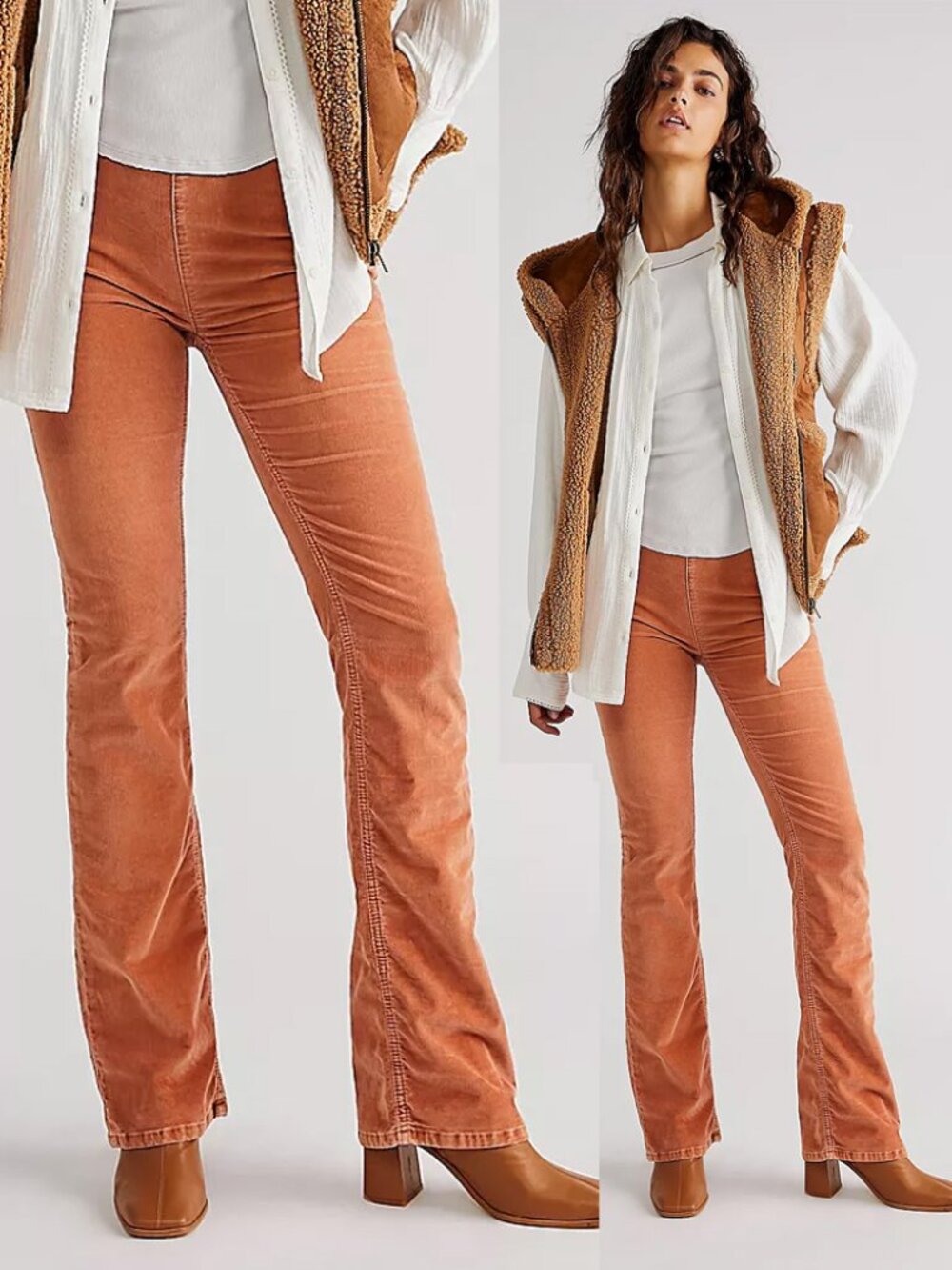NEW Free People We The Free Jenny Corduroy Slim Flare Jeans High Rise 27 Pants
